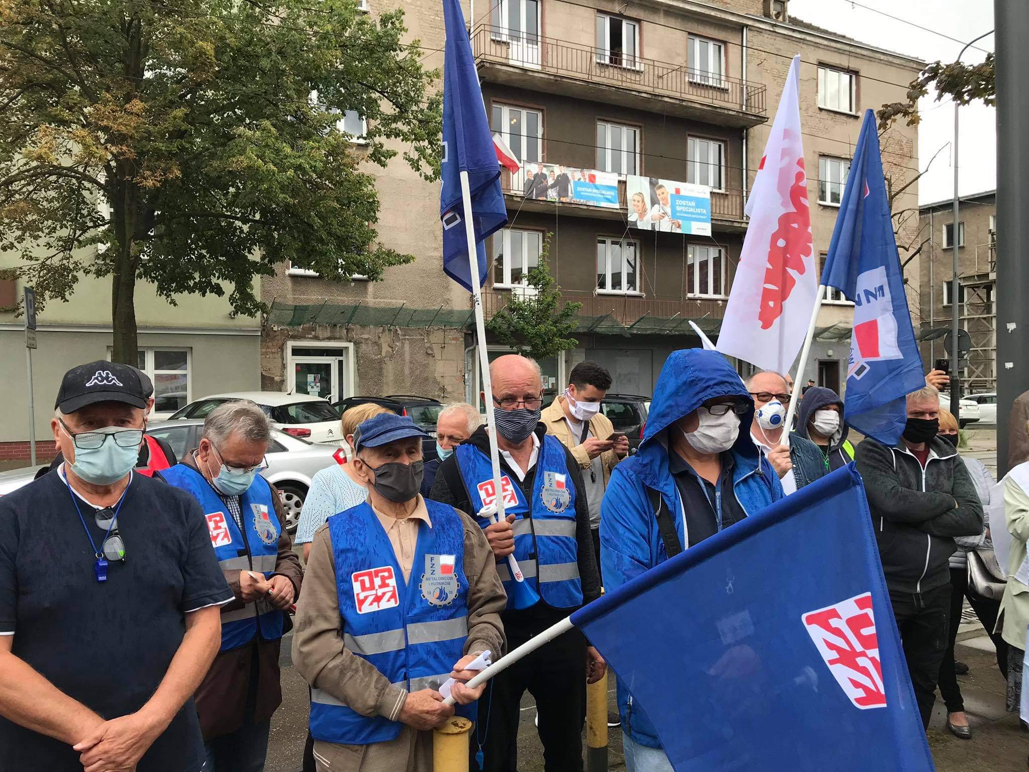 Protest pracowników HCP Cegielski  w Poznaniu