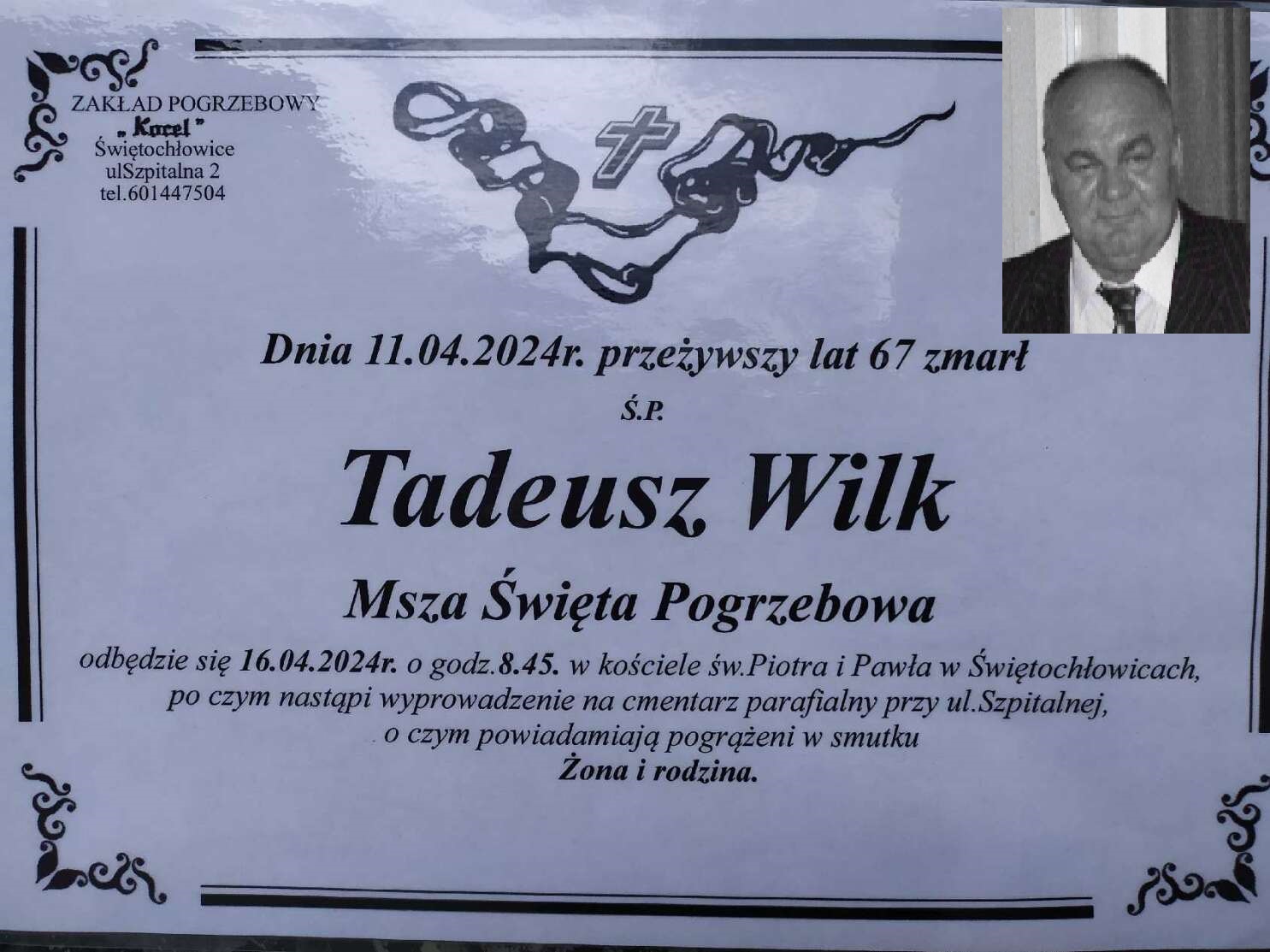 Zmarł  Tadeusz Wilk